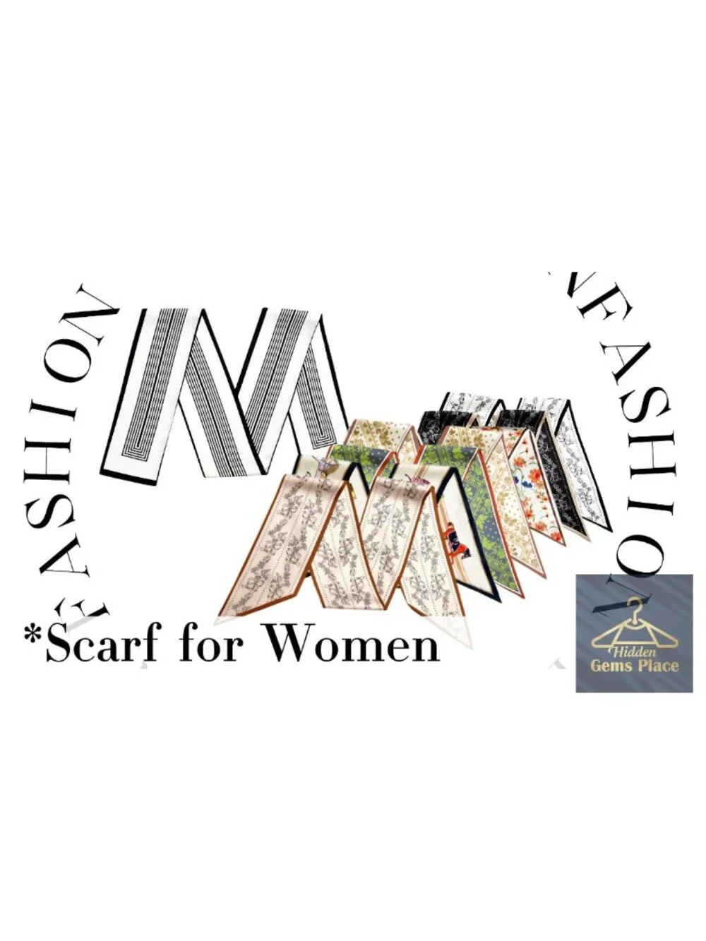 Silk-Like Skinny Scarf for Bag Purse Handbag, Hair Scarf Headband